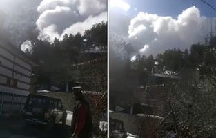 新疆雪崩瞬间，一摄像头记录震撼画面