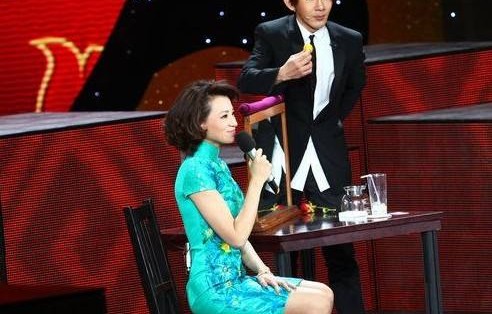 董卿携子共赏刘谦魔术盛宴