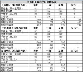 神州租车费用明细表(神州租车费用明细表全部)